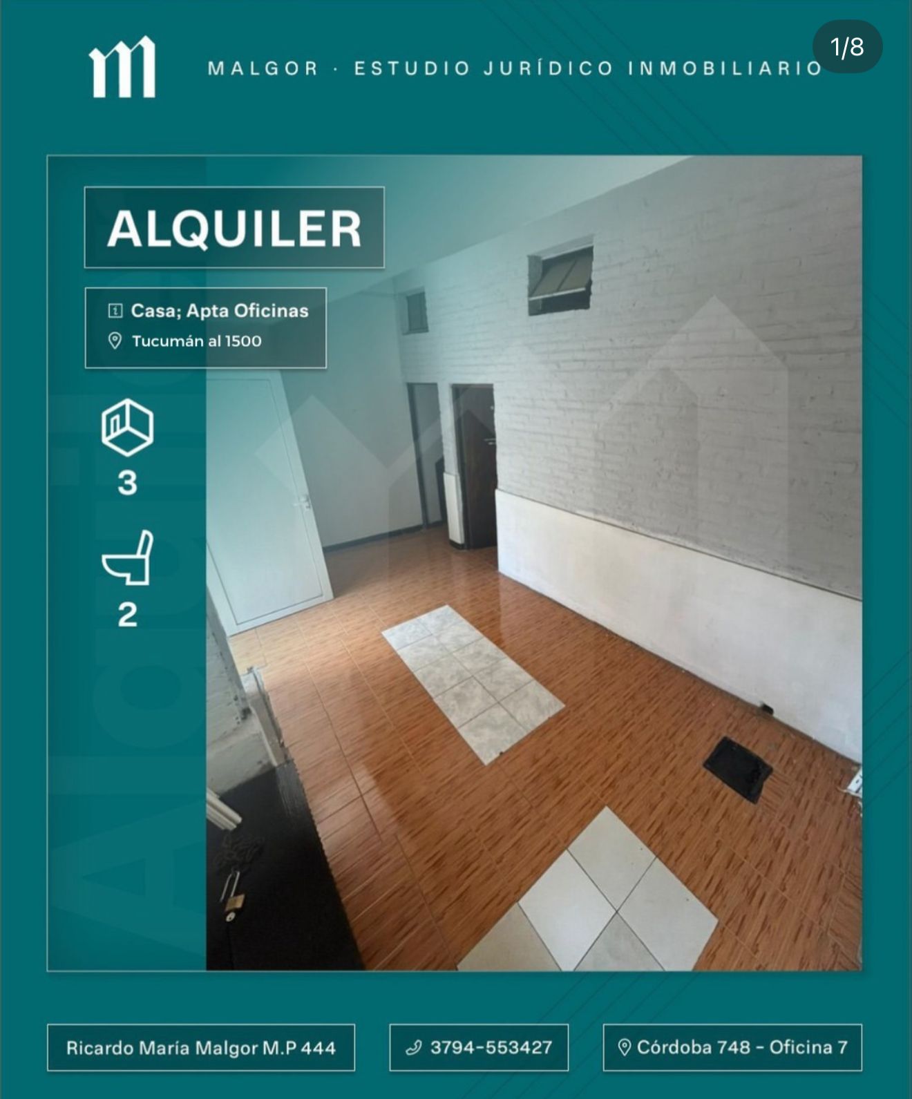 Foto de Tucumán al 1500 - Alquiler de casa apta para oficina -