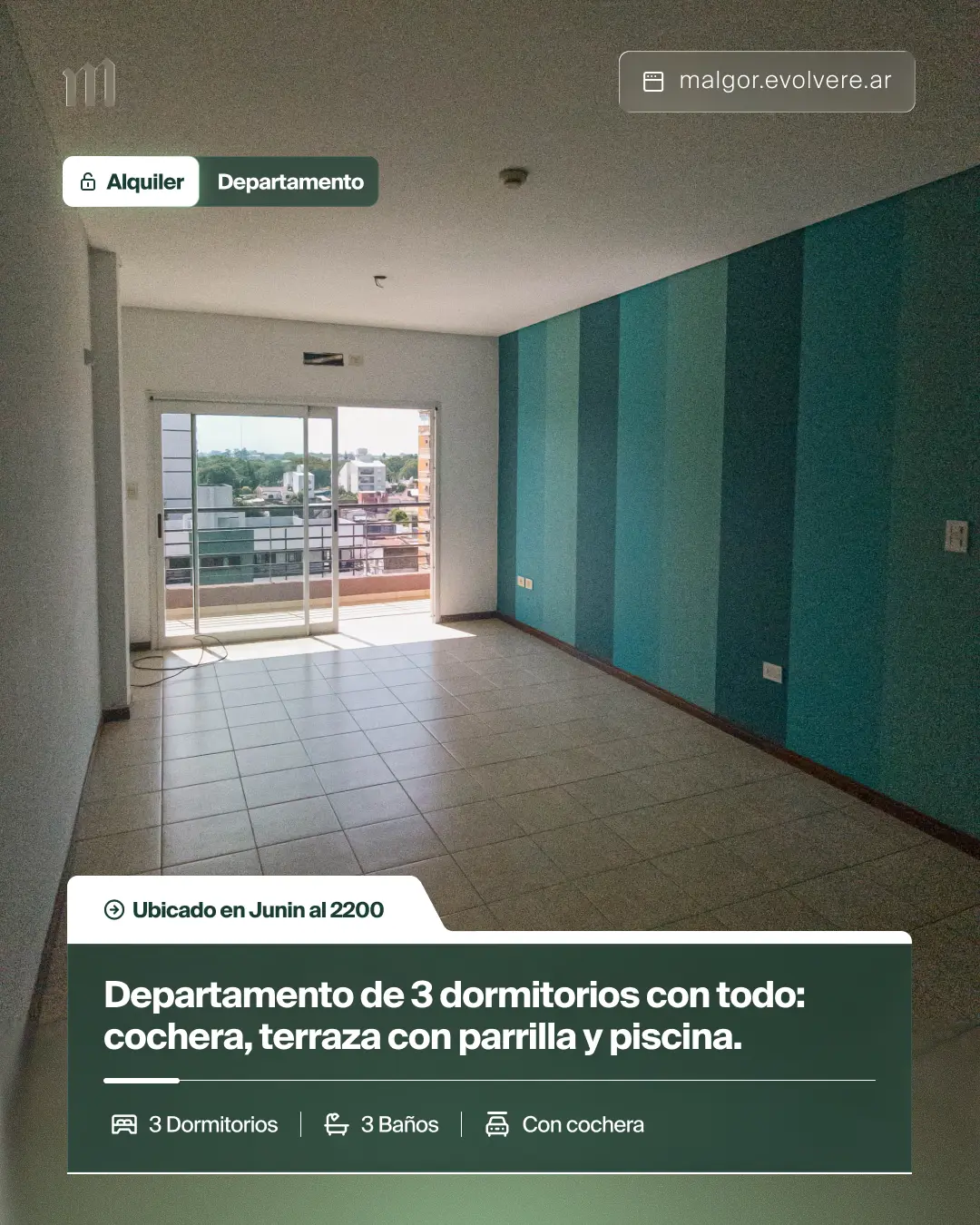 Foto de Alquiler – Departamento amplio de 3 dormitorios de Junín al 2200