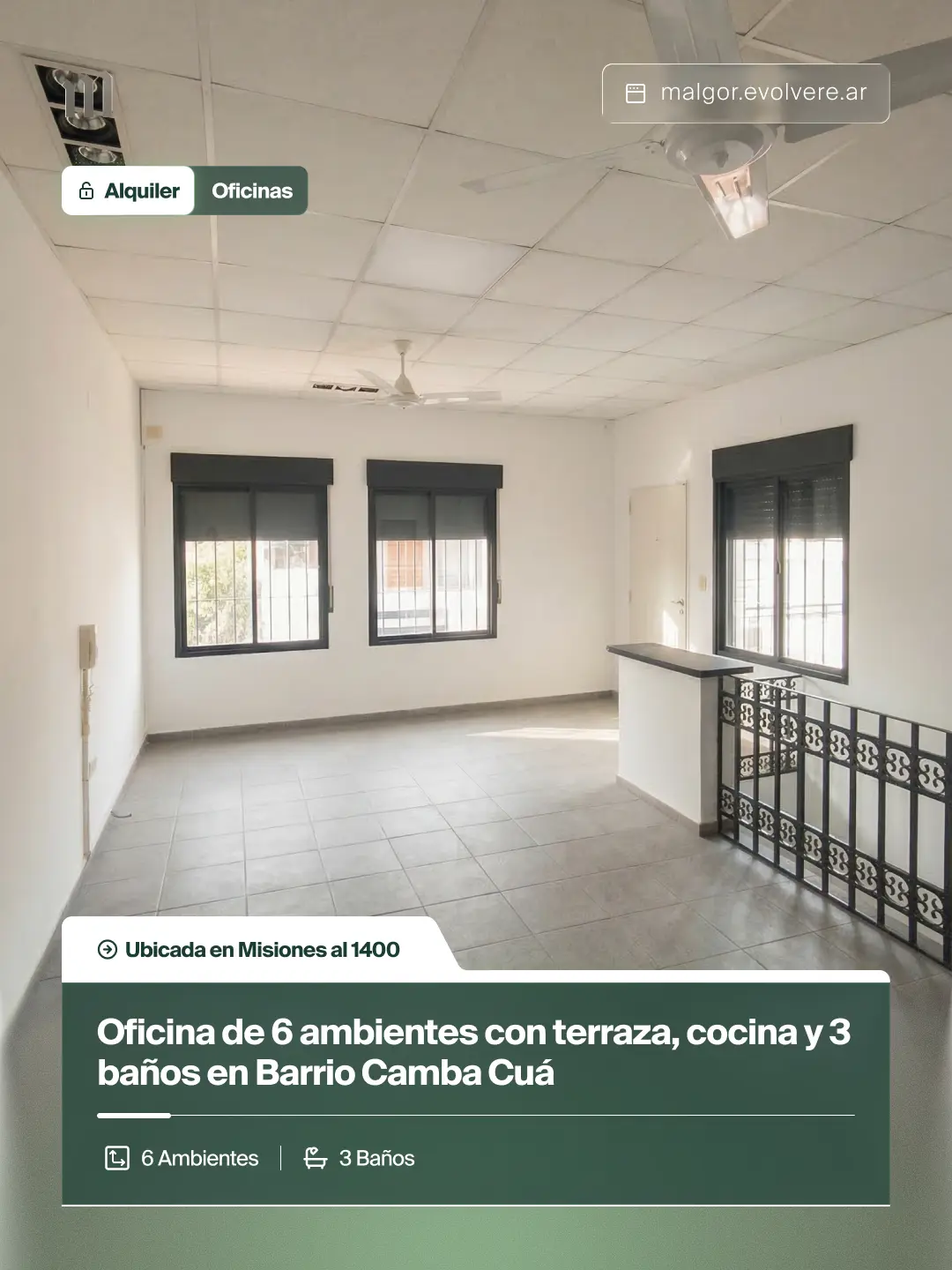 Foto de Alquiler – Oficina de 6 ambientes en Misiones al 1400