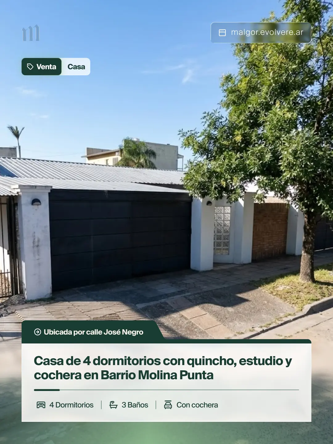 Foto de Casa de 4 dormitorios con quincho, estudio y cochera en Barrio Molina Punta